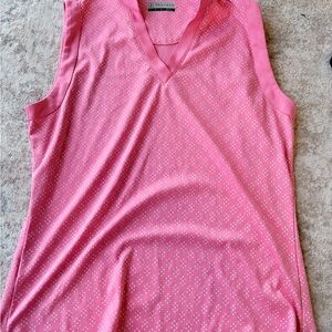 Pink Sleeveless Golf Shirt